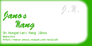 janos mang business card